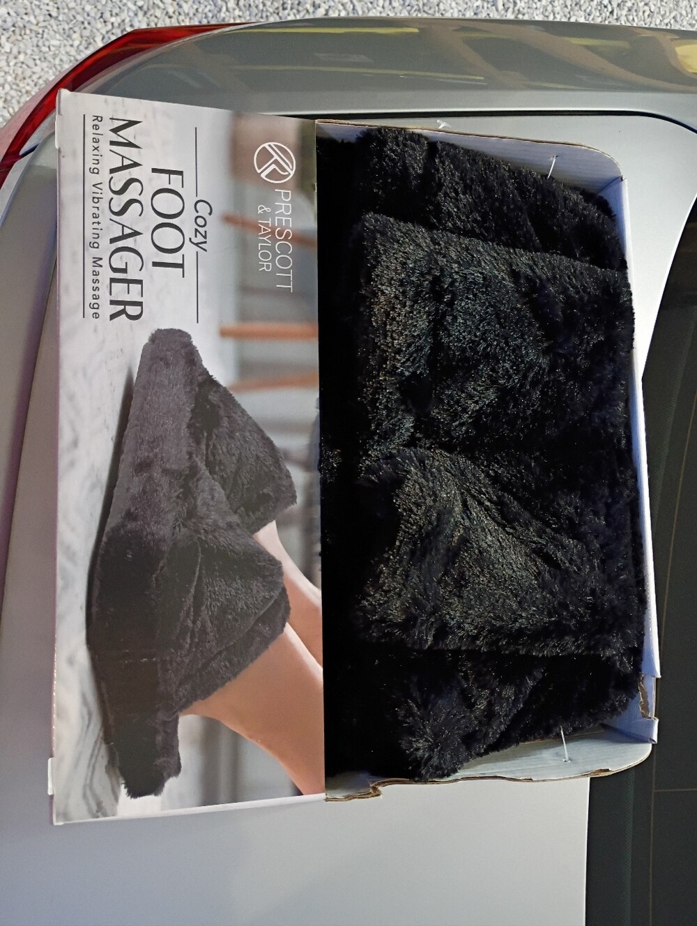 Prescott & Taylor Cozy Foot Massager - Black Plush